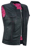 Violet Pink Women's Leather Vest