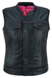 Violet Pink Women's Leather Vest