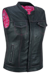 Violet Pink Women's Leather Vest