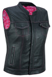 Violet Pink Women's Leather Vest