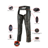 DS438 Unisex Four Pockets Insulated Chaps with Stretchable Inner Thigh