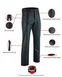 DS452 Women's Classic 5 Pocket Black Casual Motorcycle Leather Pants