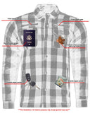 Alpha Check Men's  Armored Motorcycle Flannel Shirt - Red/Black