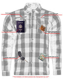 Alpha Check Men's  Armored Motorcycle Flannel Shirt - Blue/White/Maroon