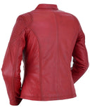 Cabernet Women's Slim Fit Red Leather Jacket