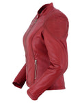 Cabernet Women's Slim Fit Red Leather Jacket