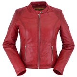 Cabernet Women's Slim Fit Red Leather Jacket