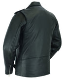 Men's Classic Plain Side Police Style M/C Jacket - TALL