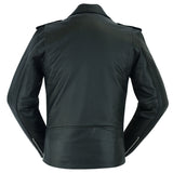 Men's Classic Plain Side Police Style M/C Jacket - TALL