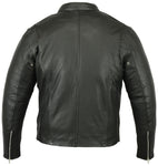 Men's Sporty Cruiser Leather Jacket with Removable Hood