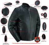 Men's Classic Scooter Leather Jacket with  Insulated Liner