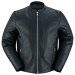 Men's Classic Scooter Leather Jacket with  Insulated Liner