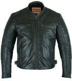 Men's Gun Metal Brown Crossover Leather Motorcycle Jacket