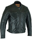 Men's Gun Metal Brown Crossover Leather Motorcycle Jacket