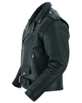 Men's Motorcycle Leather Jacket - Black