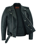 Men's Motorcycle Leather Jacket - Black