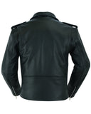 Men's Motorcycle Leather Jacket - Black