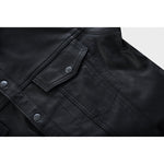 Men's Premium Lightweight Leather Shirt - Black