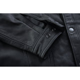 Men's Premium Lightweight Leather Shirt - Black