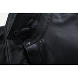 Men's Premium Lightweight Leather Shirt - Black