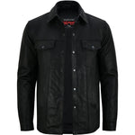 Men's Premium Lightweight Leather Shirt - Black