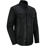 Men's Premium Lightweight Leather Shirt - Black