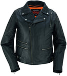 Women's Updated Stylish Motorcycle  Leather  Jacket –  Black