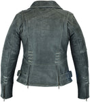 Must Ride  Women Motorcycle Leather  Jacket - Gray