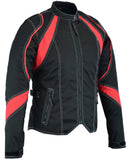 Women's Embroidered Crown Red Motorcycle Jacket