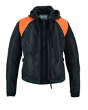 Women's Mesh 3-in-1 Motorcycle Jacket (Black/Orange)