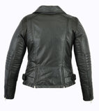 Women's Updated  Black Leather Lightweight Stylish M/C Jacket