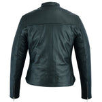 Women's Jazzy Full Cut Milled  Motorcycle Leather Jacket