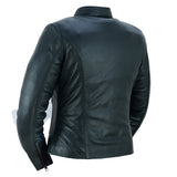 Women's Stylish Lightweight Leather Motorcycle Jacket – Black