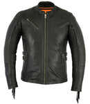 Women's Fringe Leather Motorcycle Jacket – Black