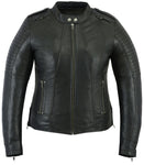 Women's Updated Motorcycle style  Jacket –  Black