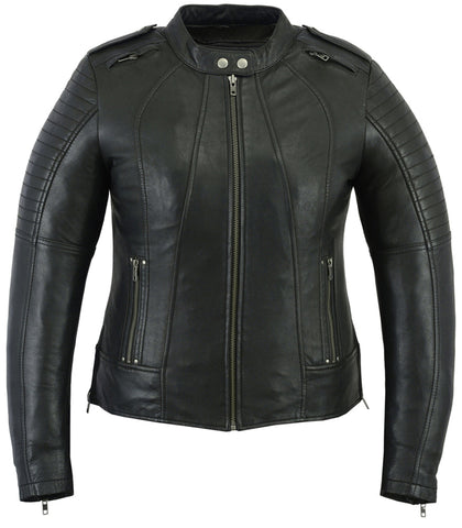 Women's Updated Motorcycle style  Jacket –  Black