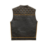 Finish Line - Gold Checker - Men's Motorcycle Leather Vest