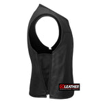 Club Elite - Leather Vest with Full Side Zippers