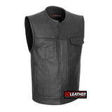 Overlord - Blacked Out Platinum Vest w/ Rolled Collar