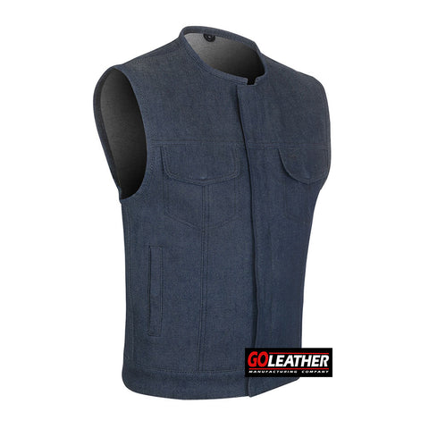 Raw Edge - Dark Blue Raw Denim /Rolled Collar