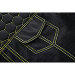 Gloom Gold Men's Black Mesh Textile Vest with Yellow Thread Detailing