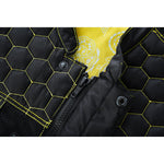 Gloom Gold Men's Black Mesh Textile Vest with Yellow Thread Detailing