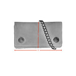 BWC231 Buffalo Nickel Snap Brown Leather Long Bi-Fold Biker Wallet