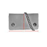 BWC231 Buffalo Nickel Snap Brown Leather Long Bi-Fold Biker Wallet