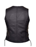 Side Lace Premium Leather vest (zipper) Womens