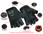 Reflective Skull Fingerless Glove