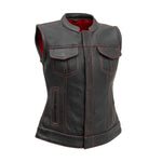 Jessica Perforated Women's Motorcycle Leather Vest