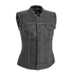 Jessica Women's Motorcycle Leather Vest - White - Limited Edition