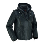 Rush Charm Women's Premium Cowhide Moto Jacket