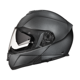 Daytona Glide Modular Motorcycle Helmet - DOT Approved, Bluetooth Ready, Dual Visor, Men/Women/Youth - Gun Metal Grey Metallic